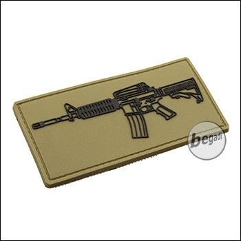 Begadi 3D Abzeichen "HW4 Carbine", Classic, aus Hartgummi, mit Klett - TAN