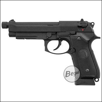 KJW M9 A1 "PRO" GBB, CO2 Version, mit Begadi Stainless Efficiency Ventil, CNC Alu Pistonhead, Koffer & Maintenance Kit (frei ab 18 J.)