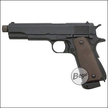 KJW M1911 "PRO" GBB, CO2 Version, mit Begadi Stainless Efficiency Ventil, CNC Alu Pistonhead, Koffer & Maintenance Kit (frei ab 18 J.)