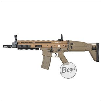 Begadi MK16 Sport / FN Herstal SCAR-L Upgrade S-AEG mit Begadi CORE EFCS / Mosfet & PRO HopUp, Metall Version -TAN- (frei ab 18 J.)