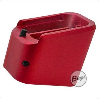 Magazinboden für Army Armament R17 / KJW KP-13 / WE-G Serie GBB Magazine, aus Aluminium (lange Version) -rot-