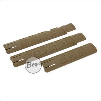 E&C Nylon Fiber Rail Covers für Picatinny (mit Aussparungen für SMR28-G) -FDE-