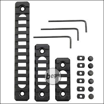 Begadi Lightweight Alu Rail Set für M-LOK Systeme (60mm + 80mm + 140mm)