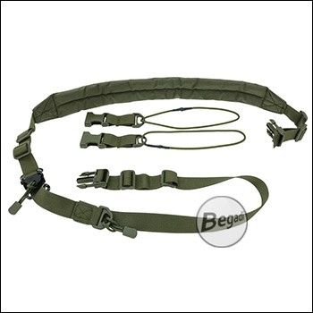 Begadi 2-Point Sling "Universal Rifle", mit 2 Adaptern und einhändiger Schnellverstellung, olive