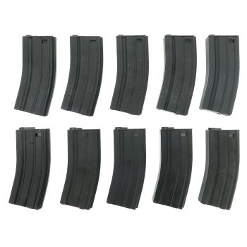 10x E&C M4 / M16 Metall MidCap Magazine (140 BBs) -schwarz-