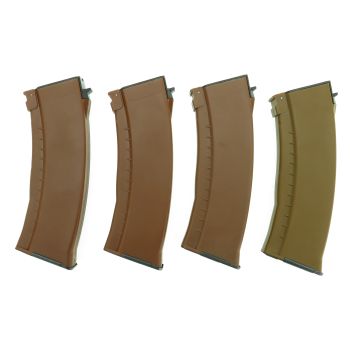 4x E&L AK 74N Midcap Magazin, Kunststoff -braun- (120 BBs)