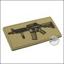 Begadi 3D Abzeichen "HW4 Sopmod", Classic, aus Hartgummi, mit Klett - TAN